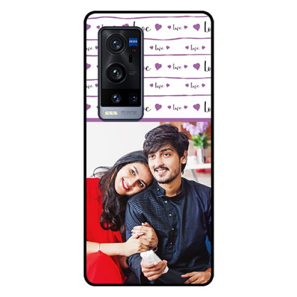 Vivo X60 Pro Plus 5G Custom Glass Mobile Case - Couples Heart Design