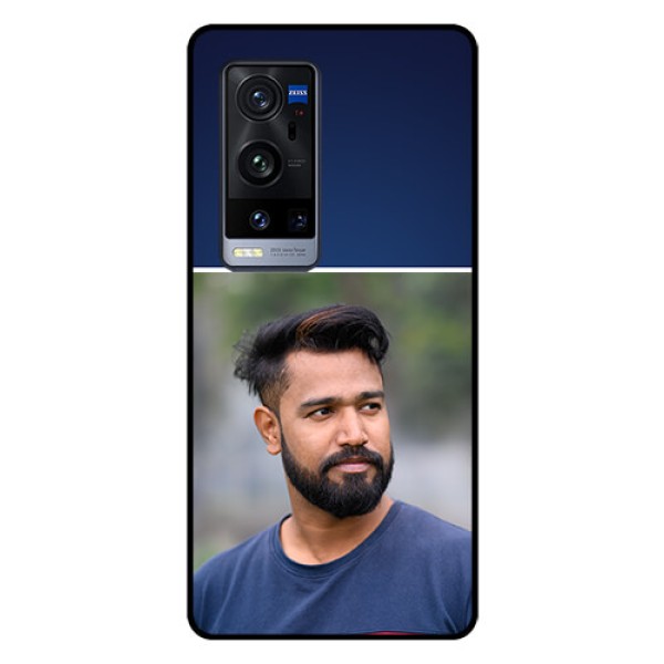 Vivo X60 Pro Plus 5G Personalized Glass Phone Case - Simple Royal Blue Design