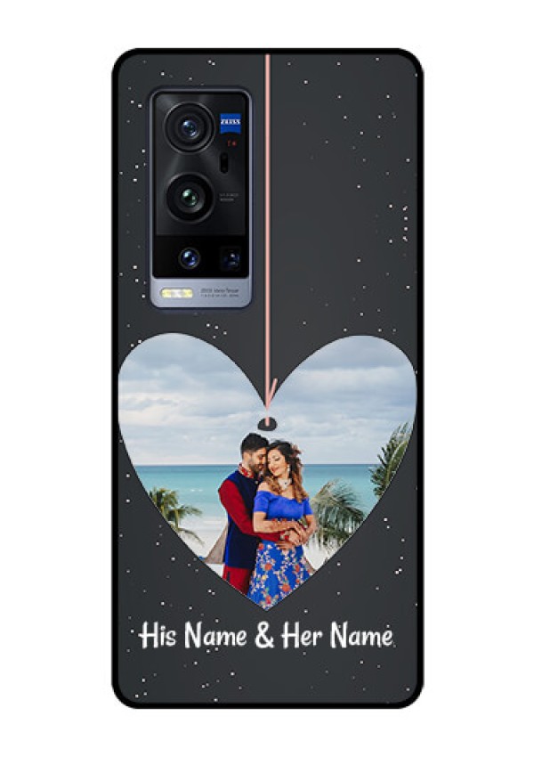 Vivo X60 Pro Plus 5G Custom Glass Phone Case - Hanging Heart Design