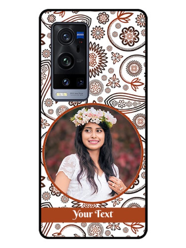 Custom Vivo X60 Pro Plus 5G Custom Glass Mobile Case - Abstract Floral Design 