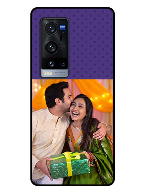 Custom Vivo X60 Pro Plus 5G Personalized Glass Phone Case - Violet Pattern Design