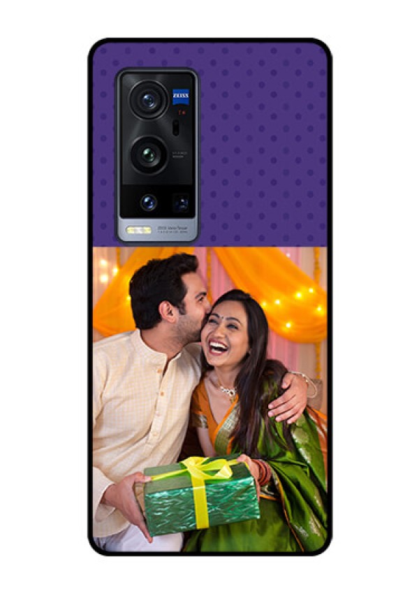 Vivo X60 Pro Plus 5G Personalized Glass Phone Case - Violet Pattern Design