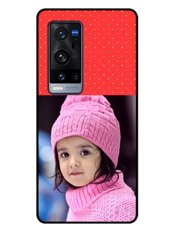 Custom Vivo X60 Pro Plus 5G Photo Printing on Glass Case - Red Pattern Design
