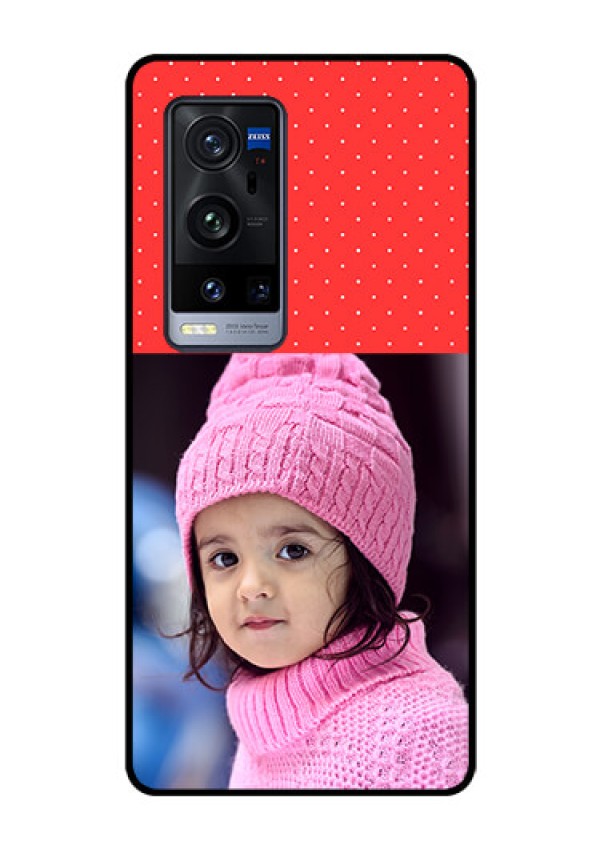 Vivo X60 Pro Plus 5G Photo Printing on Glass Case - Red Pattern Design