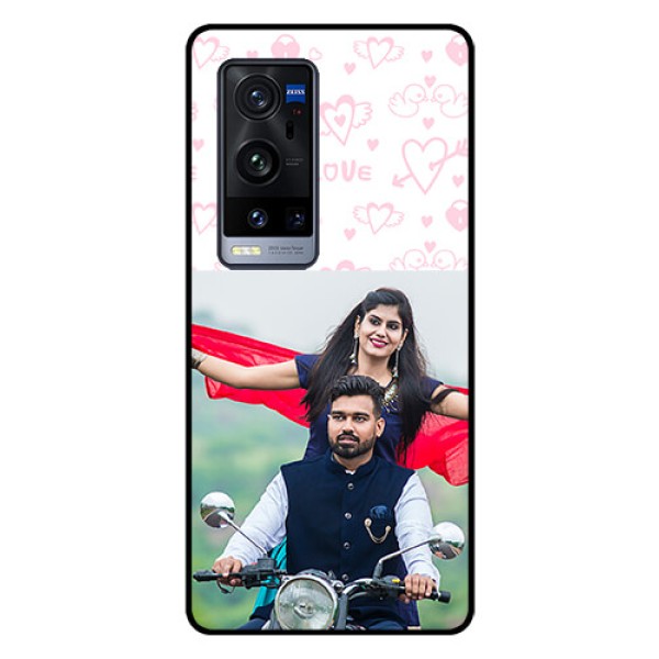 Vivo X60 Pro Plus 5G Custom Glass Mobile Case - Pink Flying Heart Design