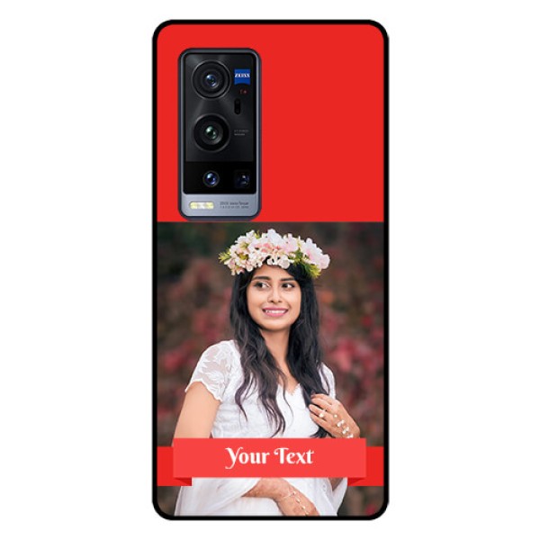 Vivo X60 Pro Plus 5G Custom Glass Phone Case - Simple Red Color Design