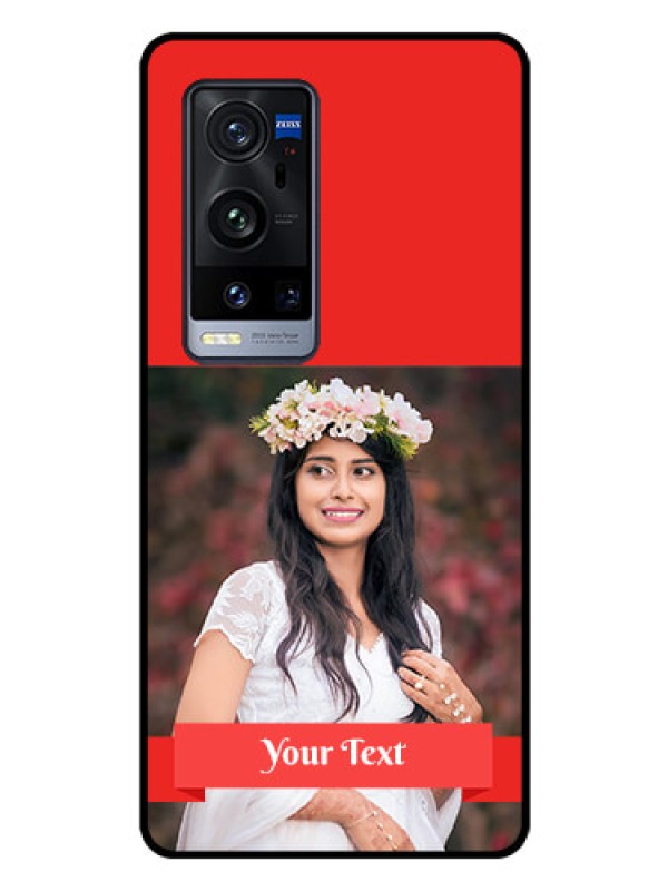 Custom Vivo X60 Pro Plus 5G Custom Glass Phone Case - Simple Red Color Design