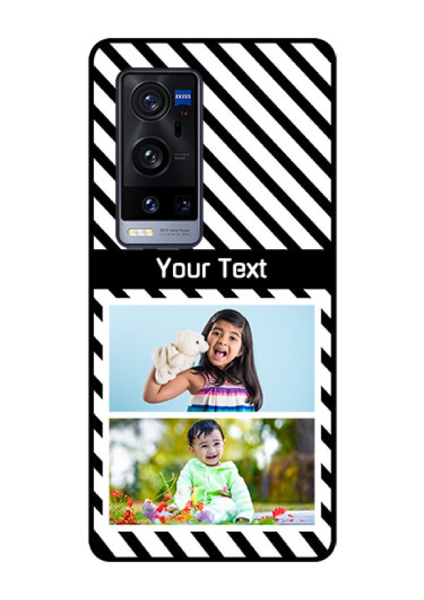 Vivo X60 Pro Plus 5G Photo Printing on Glass Case - Black And White Stripes Design