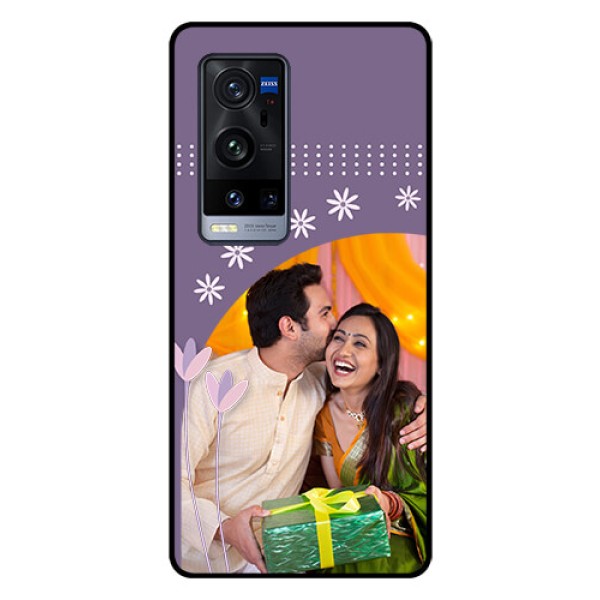 Vivo X60 Pro Plus 5G Custom Glass Mobile Case - Lavender flowers design 