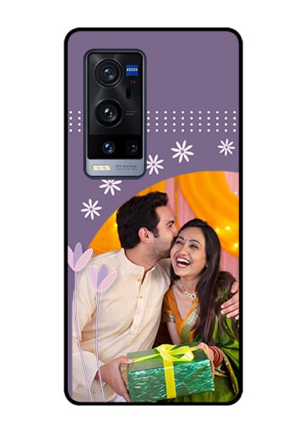 Vivo X60 Pro Plus 5G Custom Glass Mobile Case - Lavender flowers design 