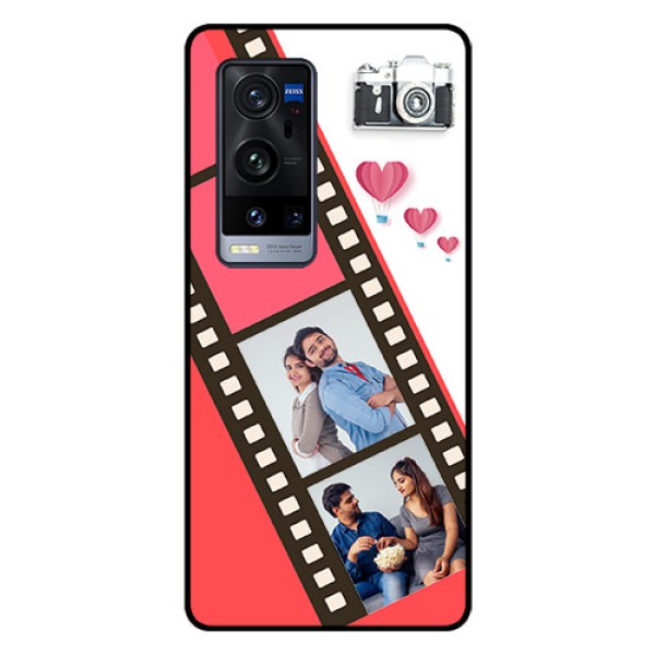 Vivo X60 Pro Plus 5G Personalized Glass Phone Case - 3 Image Holder with Film Reel Vivo X60 Pro Plus 5G Personalized Glass Phone Case - 3 Image Holder with Film Reel
