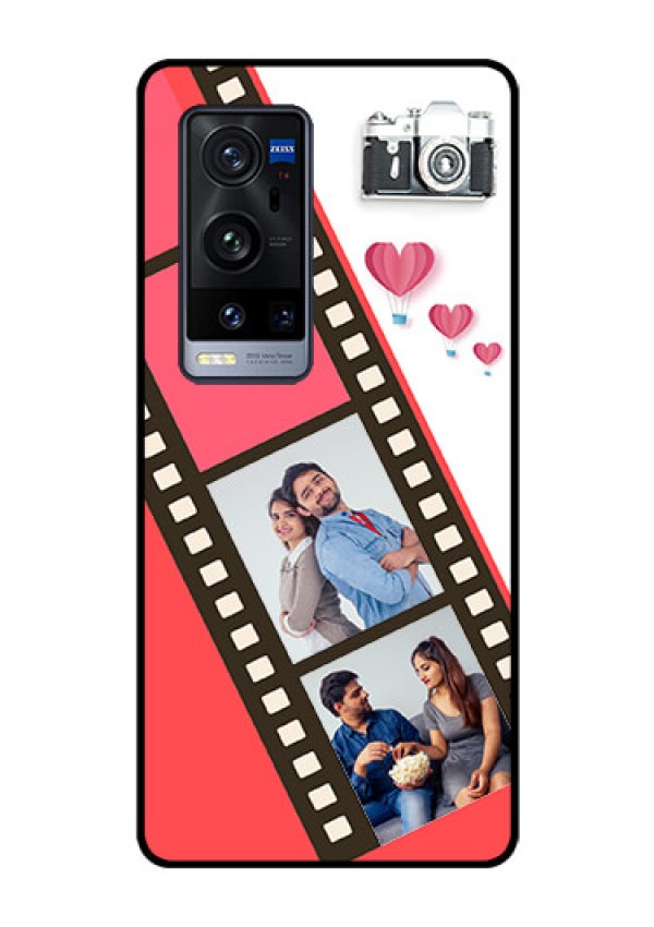 Vivo X60 Pro Plus 5G Personalized Glass Phone Case - 3 Image Holder with Film Reel