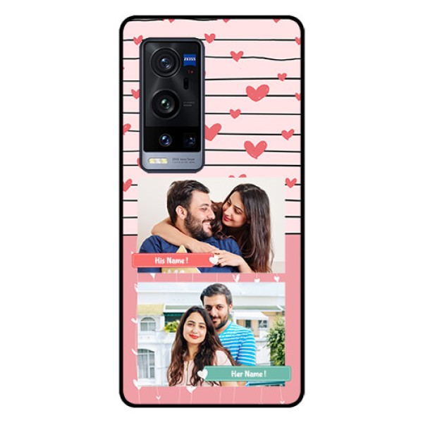 Vivo X60 Pro Plus 5G Custom Glass Mobile Case - Photo with Heart Design