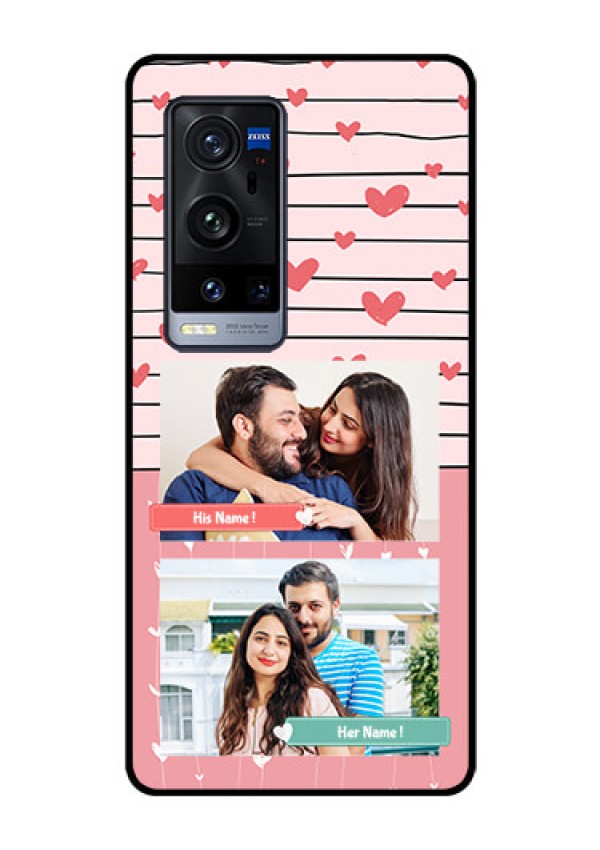 Vivo X60 Pro Plus 5G Custom Glass Mobile Case - Photo with Heart Design