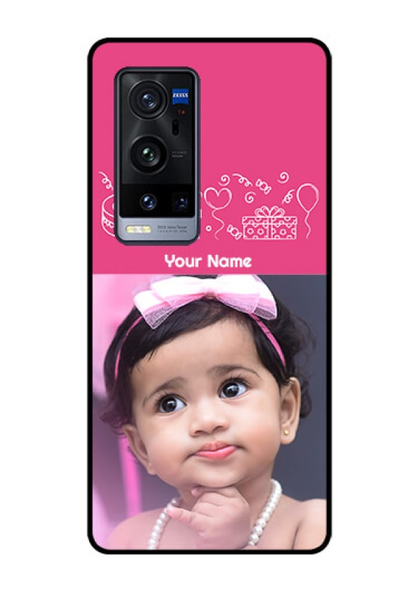 Vivo X60 Pro Plus 5G Photo Printing on Glass Case - with Birthday Line Art Design