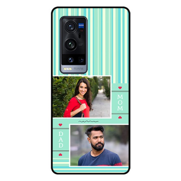 Vivo X60 Pro Plus 5G Custom Glass Phone Case - Mom & Dad Pic Design