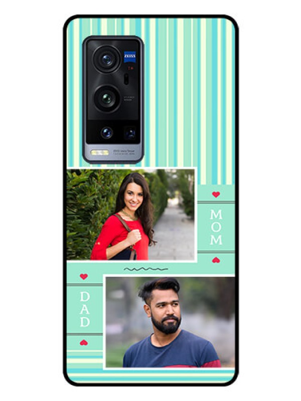 Custom Vivo X60 Pro Plus 5G Custom Glass Phone Case - Mom & Dad Pic Design