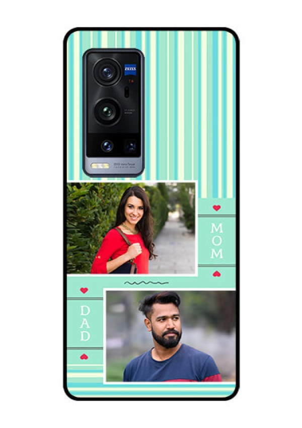 Vivo X60 Pro Plus 5G Custom Glass Phone Case - Mom & Dad Pic Design