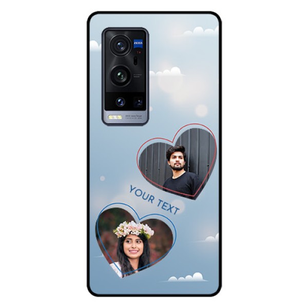 Vivo X60 Pro Plus 5G Custom Glass Mobile Case - Blue Color Couple Design 