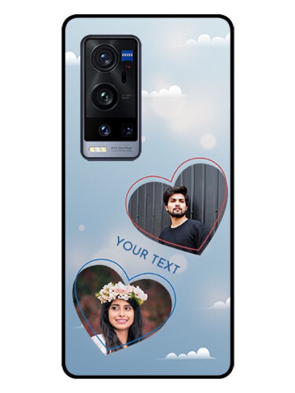 Custom Vivo X60 Pro Plus 5G Custom Glass Mobile Case - Blue Color Couple Design 
