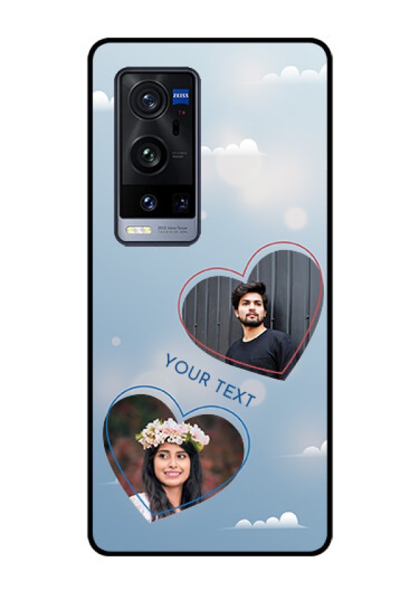 Vivo X60 Pro Plus 5G Custom Glass Mobile Case - Blue Color Couple Design 