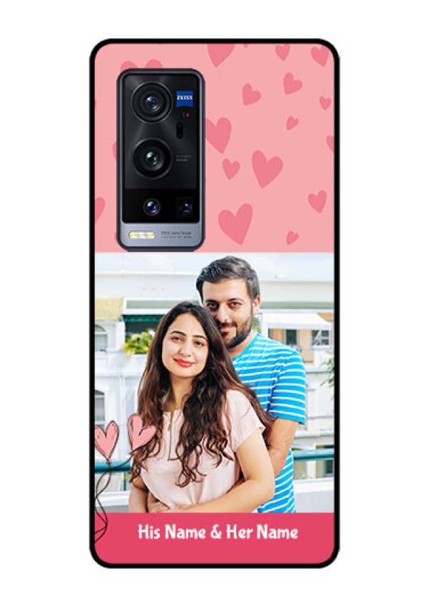 Vivo X60 Pro Plus 5G Personalized Glass Phone Case - Love Design Peach Color