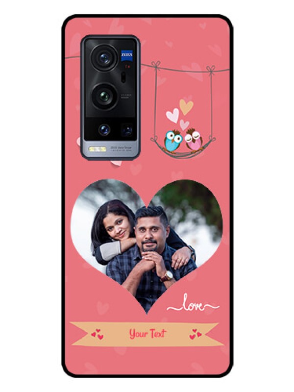 Custom Vivo X60 Pro Plus 5G Personalized Glass Phone Case - Peach Color Love Design 