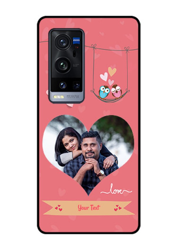 Vivo X60 Pro Plus 5G Personalized Glass Phone Case - Peach Color Love Design 