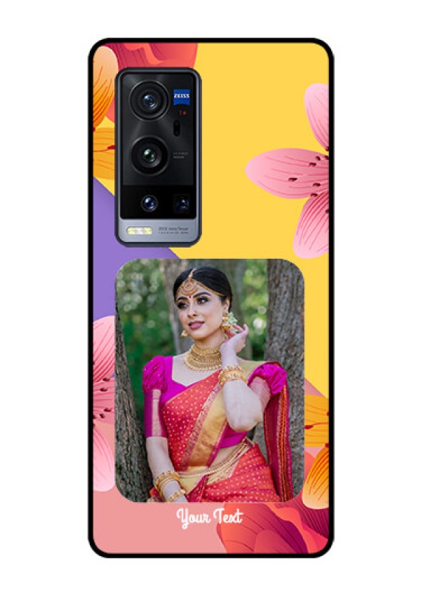 Vivo X60 Pro Plus 5G Custom Glass Mobile Case - 3 Image With Vintage Floral Design