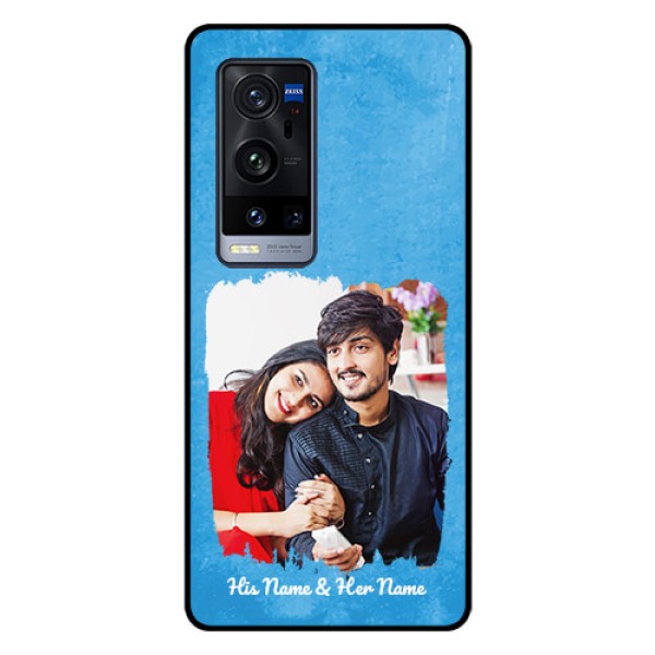 Vivo X60 Pro Plus 5G Custom Glass Phone Case - Blue Color Vintage Design