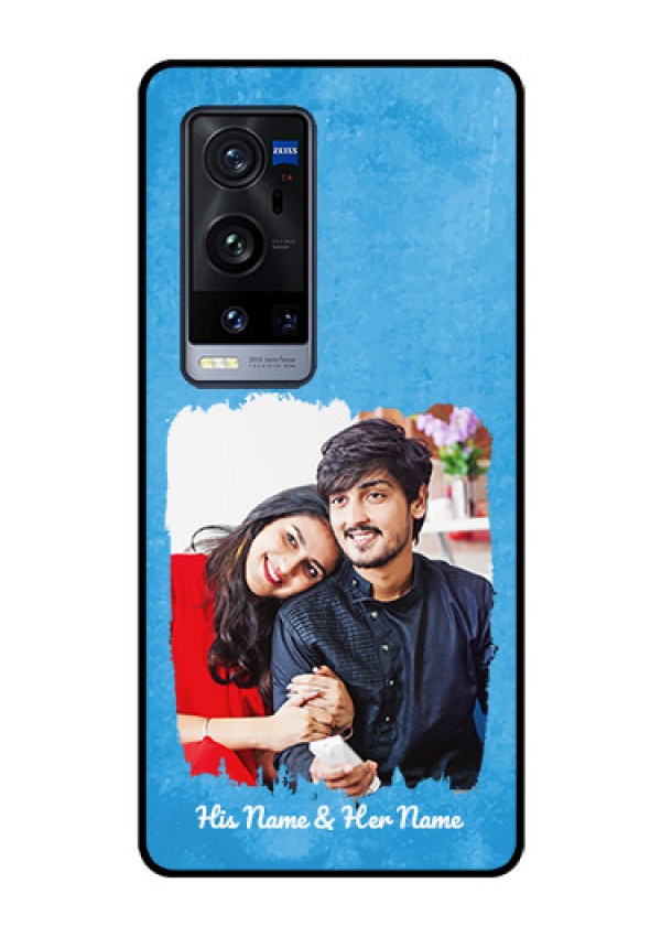 Vivo X60 Pro Plus 5G Custom Glass Phone Case - Blue Color Vintage Design