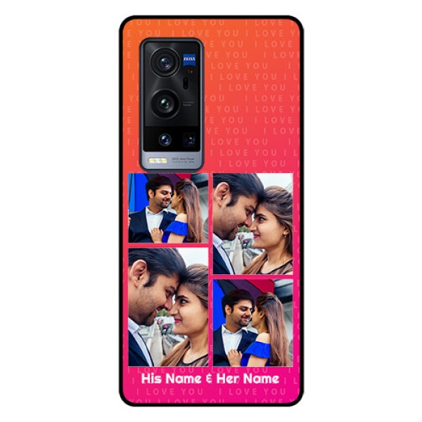 Vivo X60 Pro Plus 5G Custom Glass Phone Case - I Love You Pink Design