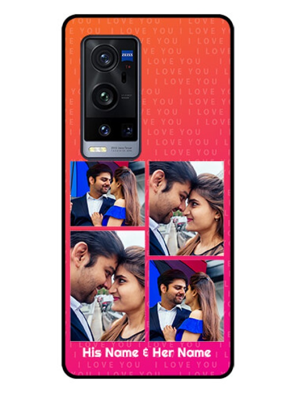 Custom Vivo X60 Pro Plus 5G Custom Glass Phone Case - I Love You Pink Design