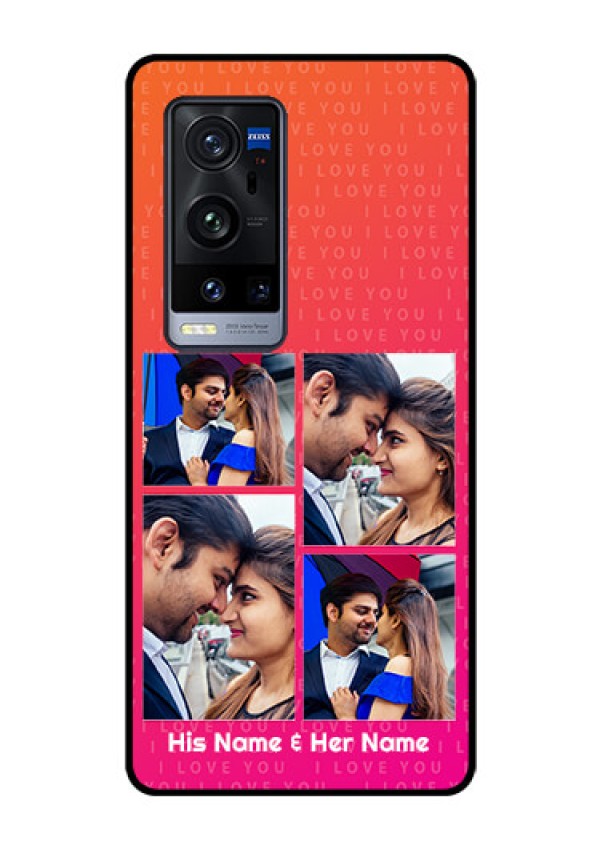 Vivo X60 Pro Plus 5G Custom Glass Phone Case - I Love You Pink Design