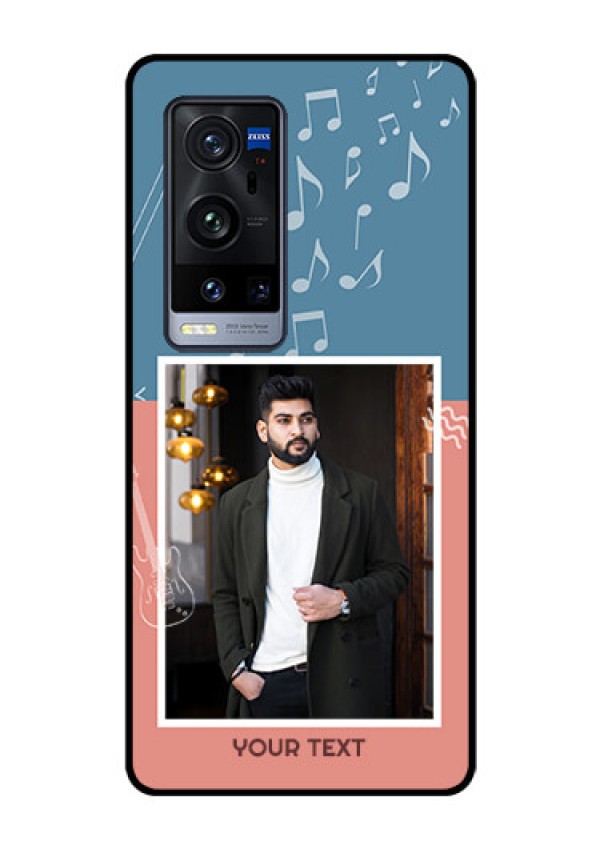 Vivo X60 Pro Plus 5G Photo Printing on Glass Case - with Color Musical Note Design