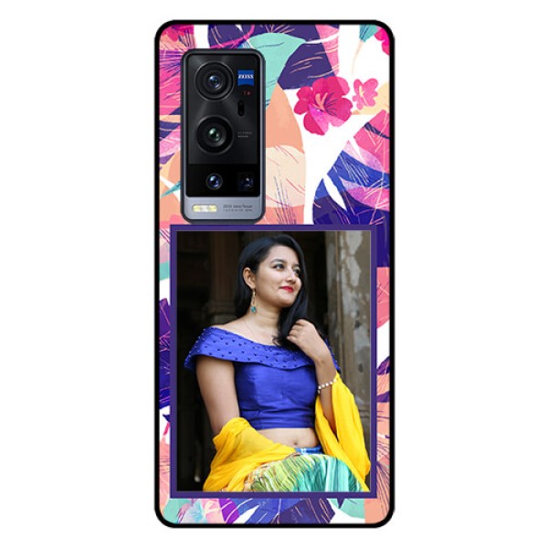 Vivo X60 Pro Plus 5G Custom Glass Mobile Case - Abstract Floral Design