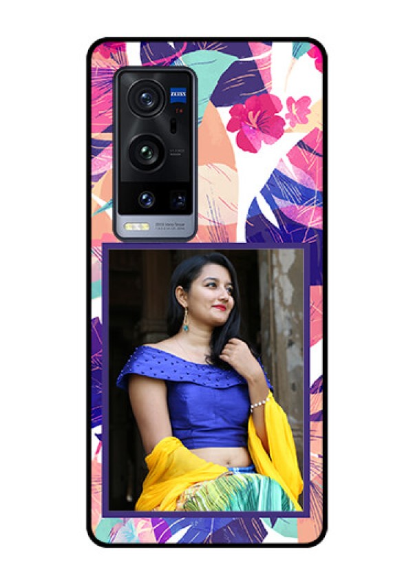 Vivo X60 Pro Plus 5G Custom Glass Mobile Case - Abstract Floral Design