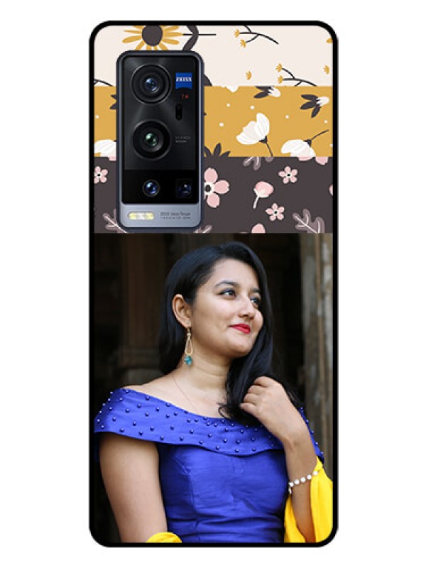 Custom Vivo X60 Pro Plus 5G Custom Glass Phone Case - Stylish Floral Design