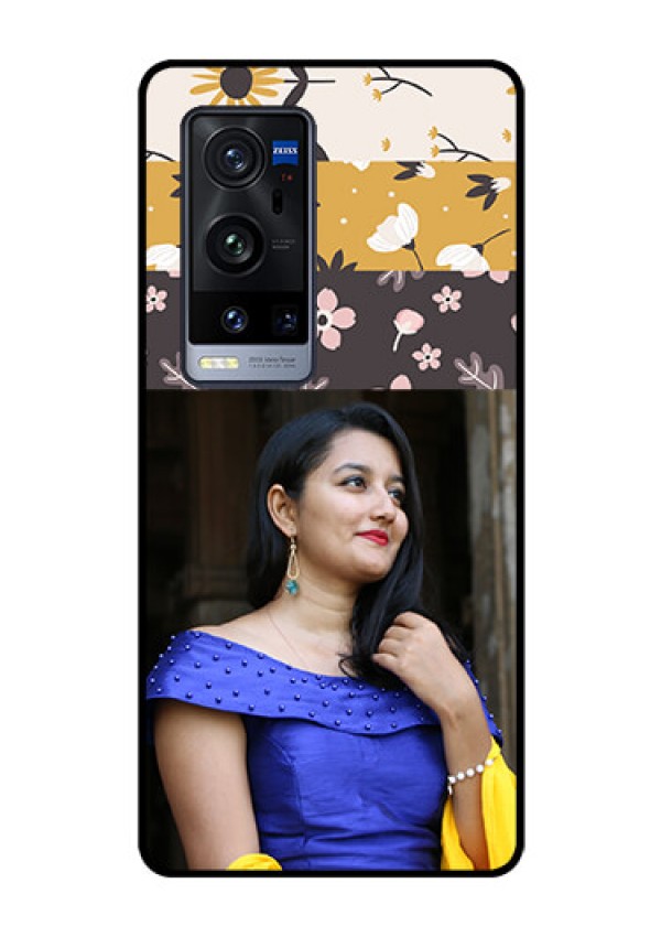 Vivo X60 Pro Plus 5G Custom Glass Phone Case - Stylish Floral Design