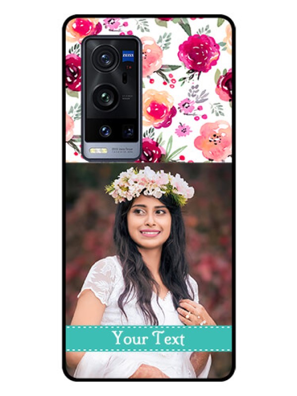 Custom Vivo X60 Pro Plus 5G Custom Glass Phone Case - Watercolor Floral Design
