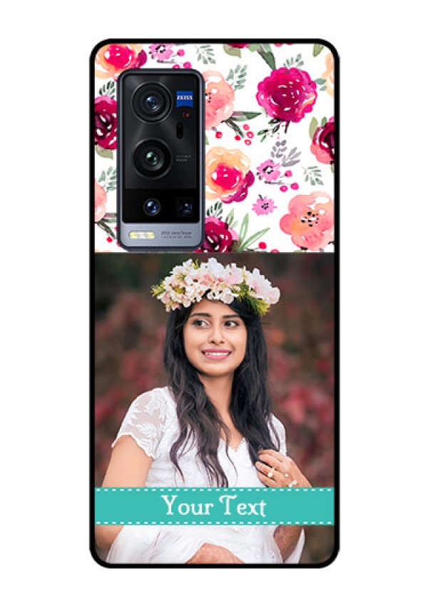 Vivo X60 Pro Plus 5G Custom Glass Phone Case - Watercolor Floral Design