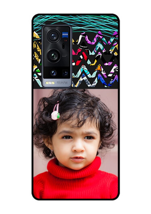 Vivo X60 Pro Plus 5G Personalized Glass Phone Case - Neon Abstract Design