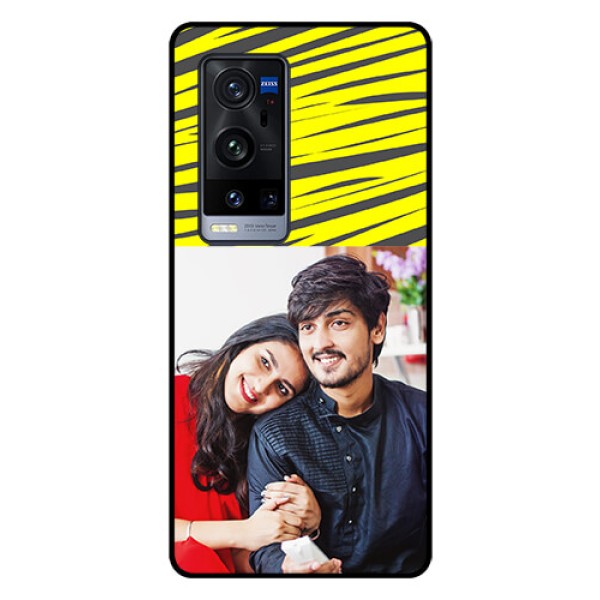 Vivo X60 Pro Plus 5G Photo Printing on Glass Case - Yellow Abstract Design