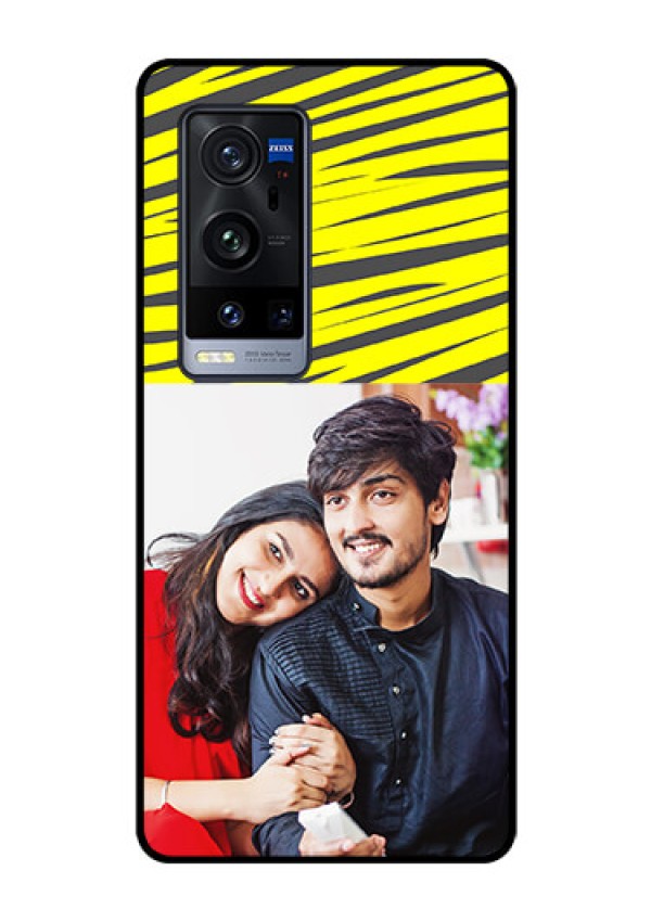 Vivo X60 Pro Plus 5G Photo Printing on Glass Case - Yellow Abstract Design