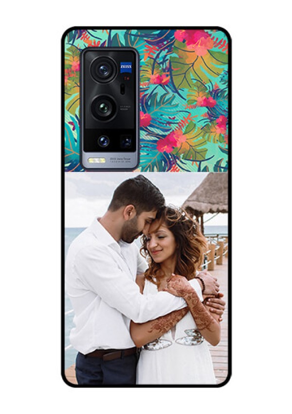 Vivo X60 Pro Plus 5G Photo Printing on Glass Case - Watercolor Floral Design