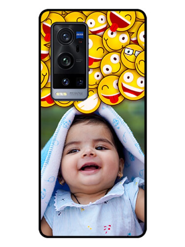 Custom Vivo X60 Pro Plus 5G Custom Glass Mobile Case - with Smiley Emoji Design