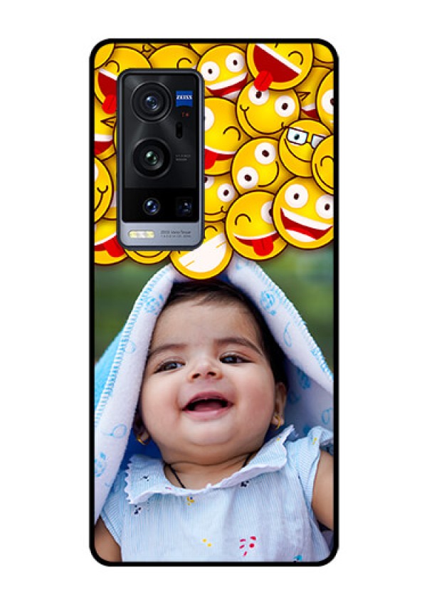Vivo X60 Pro Plus 5G Custom Glass Mobile Case - with Smiley Emoji Design