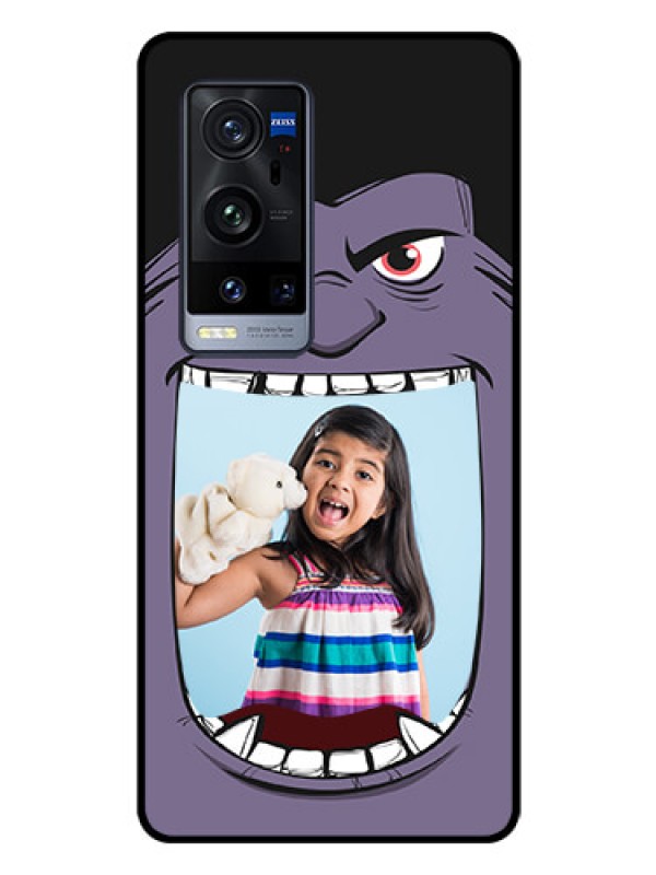Custom Vivo X60 Pro Plus 5G Custom Glass Phone Case - Angry Monster Design