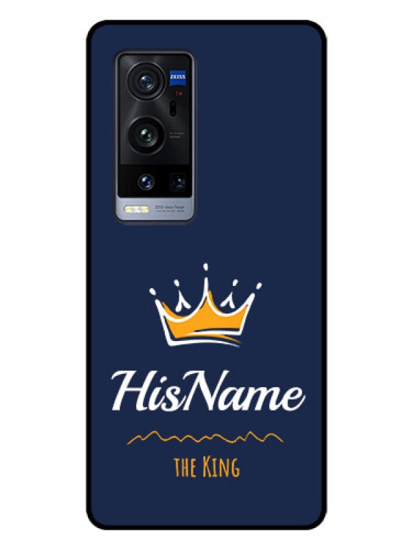 Custom Vivo X60 Pro Plus 5G Glass Phone Case King with Name