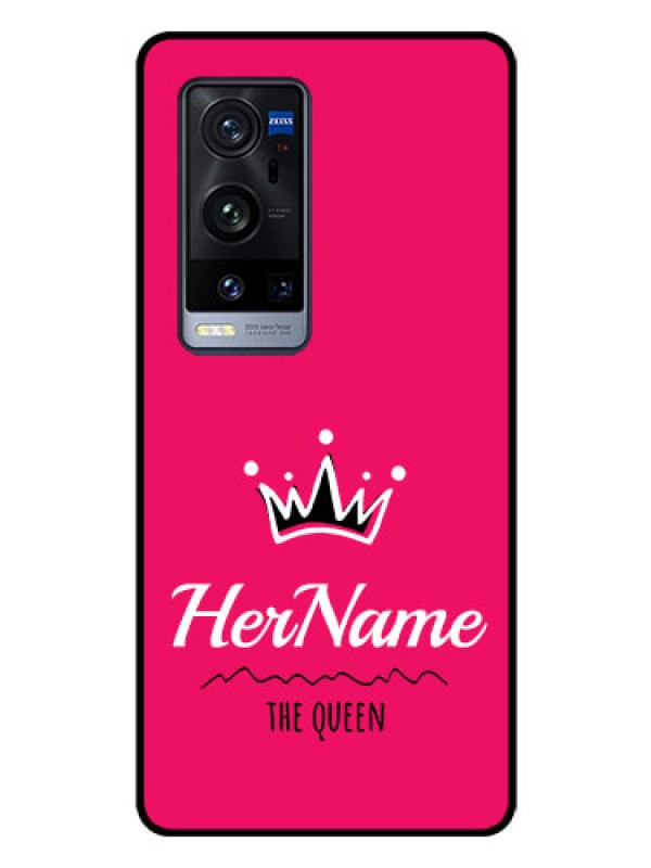 Custom Vivo X60 Pro Plus 5G Glass Phone Case Queen with Name